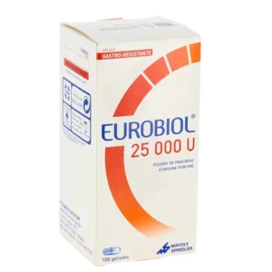 Eurobiol 25000U Mayoly Điều trị chứng thiếu hụt enzym tuyến tụy(100 viên)