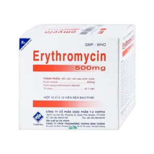 Erythromycin 500mg Vidipha Điều trị nhiễm khuẩn (100 viên)